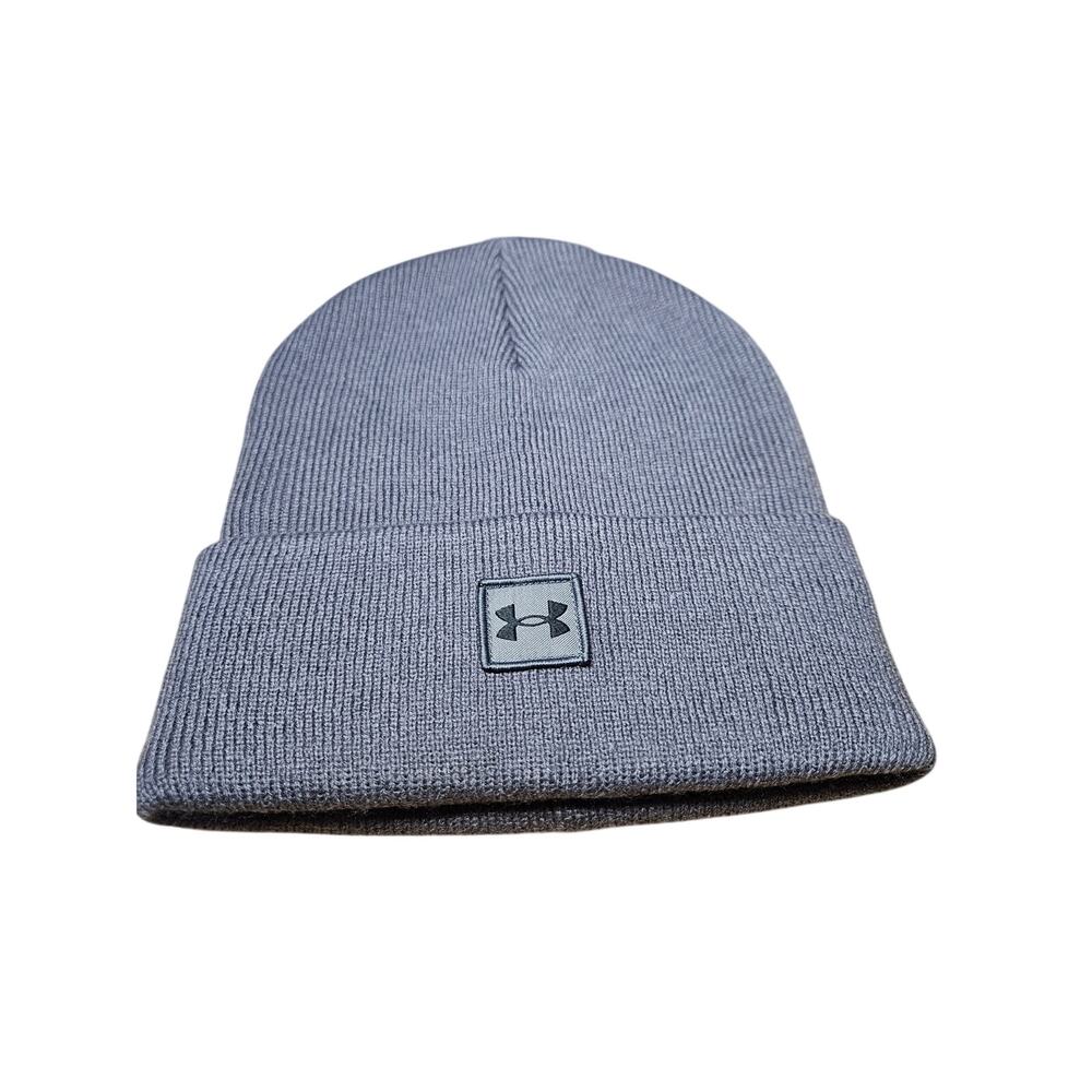Under Armour Mens Grey Patched Logo Beanie